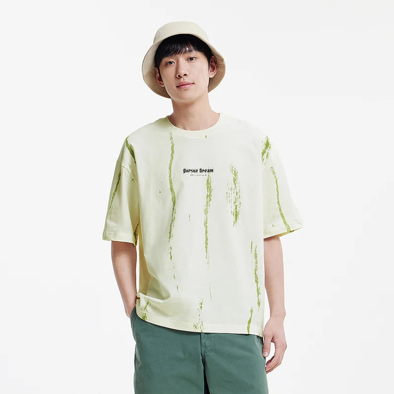 Semir Mens Tshirt 2026 All Over Printed Loose Crew Neck Knitted Pure Cotton Fashion Design Casual