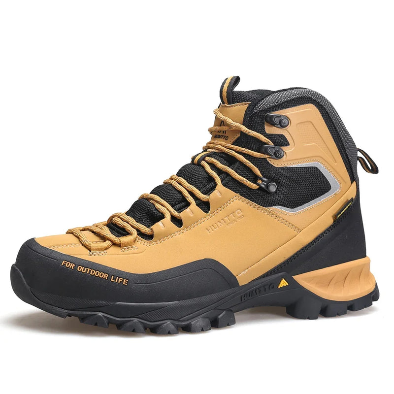 HUMTTO Genuine Leather Outdoor Men's Sports Shoes Non-slip Hiking Shoes for Men Winter Safety Sneakers Breathable Trekking Boots