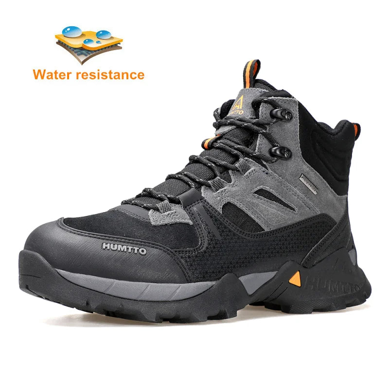 HUMTTO Waterproof Boots for Men Luxury Designer Outdoor Hiking Shoes Climbing Trekking Sneakers Leather Safety Mens Ankle Boots