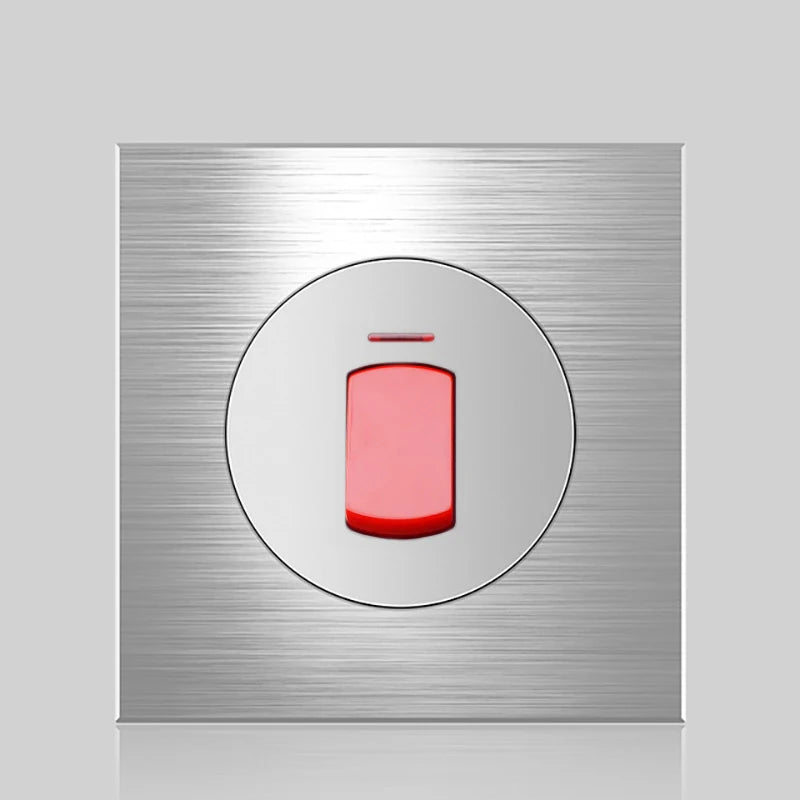 Europe UK FR Luxury LED Wall Light Switch Socket,1 2 3 4 gang 1 2way On/Off aluminum alloy Round Button household Switch panel