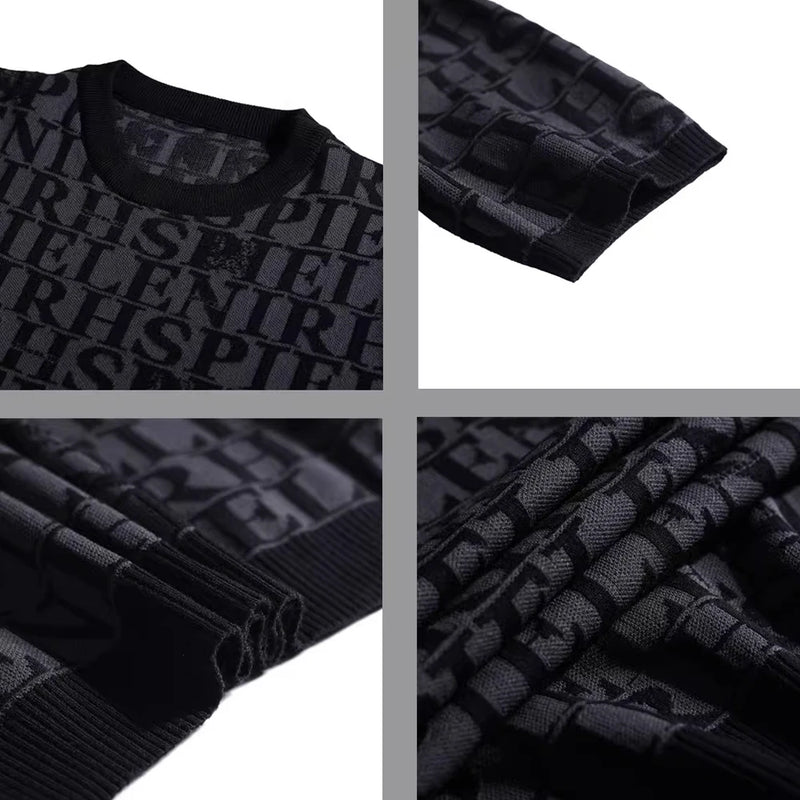 Men's Slim Fit Short Sleeve T-Shirt Casual Round Neck Letter Print Knitted Top