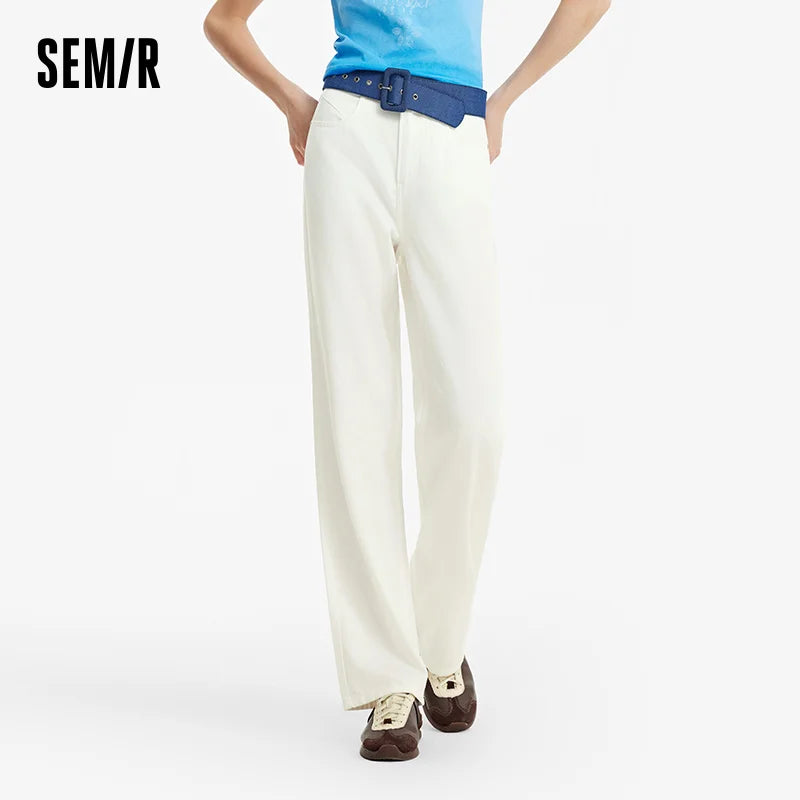 Semir Women Jeans Cooling 2026 Retro Wide Leg Urban Casual Everyday Style Soft Comfortable Daily Wear Trendy Versatile