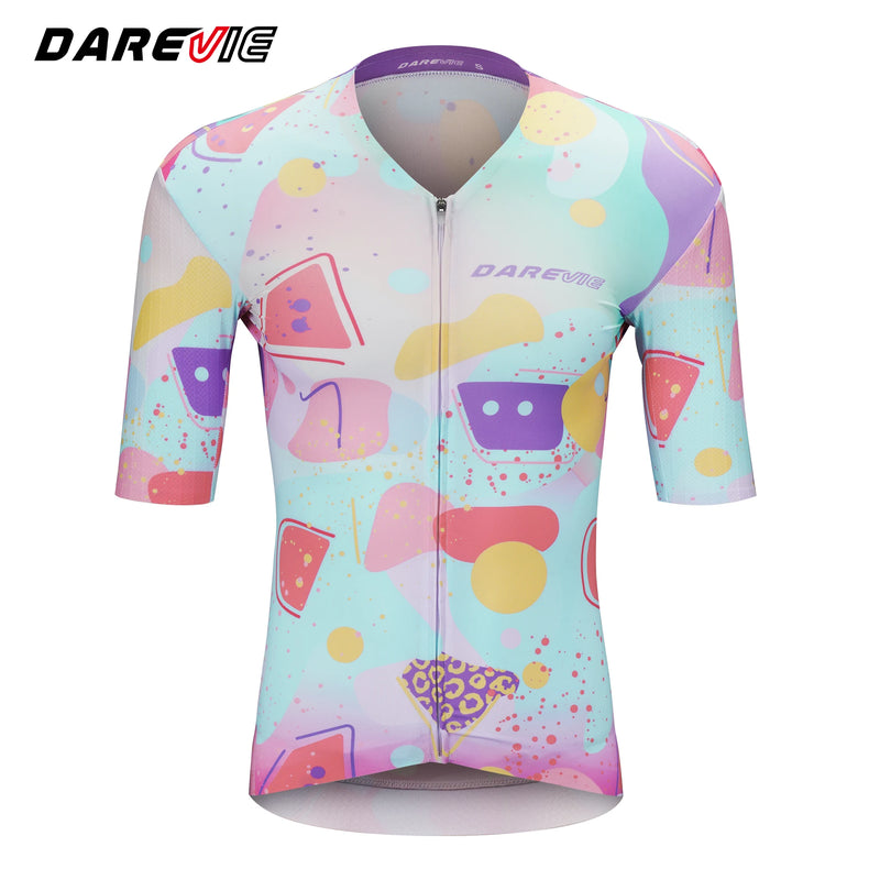 អាវយឺតជិះកង់ DAREVIE AERO កាត់បន្ថយភាពធន់នឹងខ្យល់ Pro Level បុរសជិះកង់ Maillot ប្រឆាំងនឹងកាំរស្មីយូវីស្រូបយកសំណើមជិះកង់អាវយឺតបុរស