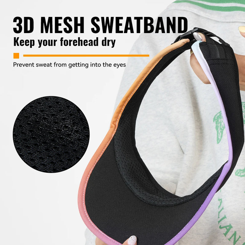 WRELS Sun Visor Hat Summer Breathable UV Protection Running Empty Top Hat Outdoor Sports Quickly Dry Cool Tennis Sun Cap