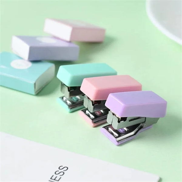 1PC Mini Stapler for Paper File Metal Stapler Set with 500pcs 10# Staples Cute Stationerys Kits School Office Binding Supplies