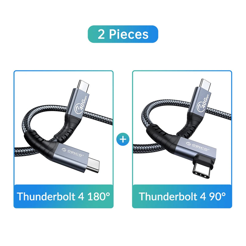 ORICO Thunderbolt 4 Compatible Cable 2M HD Video 8K60Hz USB C PD100W Fast Charge USB4 40Gbps Data Transfer for iPhone15 PSSD PS5
