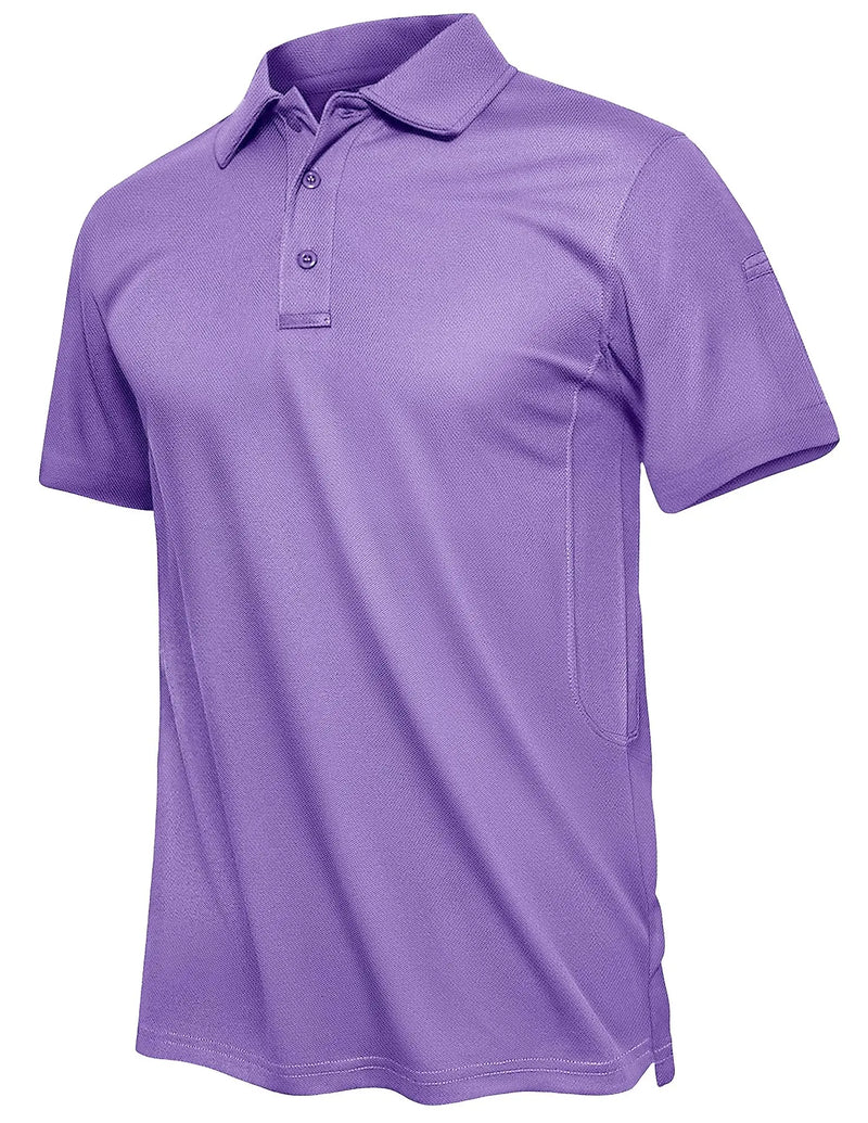 TACVASEN Summer Polo Tee Shirts Men's Short Sleeve Quick Dry T-shirt Breathable Work Shirt Fishing Hiking Golf Polos Top Man