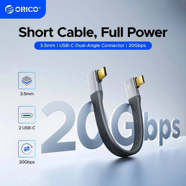 ORICO 20Gbps USB-C Charging Cable C Port Data Cord PD100W Fast Charger Wire for Macbook Huawei Xiaomi Laptop Charge
