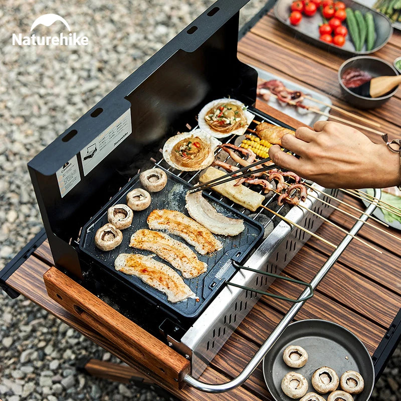Naturehike Non Stick Frying Pan Folding Large Capacity Cooking Set Portable Picnic Grill Tray Hiking Bbq Camping Oven Plate