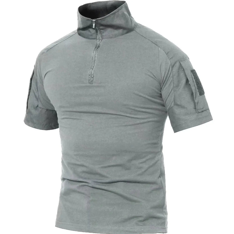 TACVASEN Men's Short Sleeve T-Shirts With Zipper Pockets Mens Summer Solid T Shirts Safari Tee Shirts Hiking Work Clothing