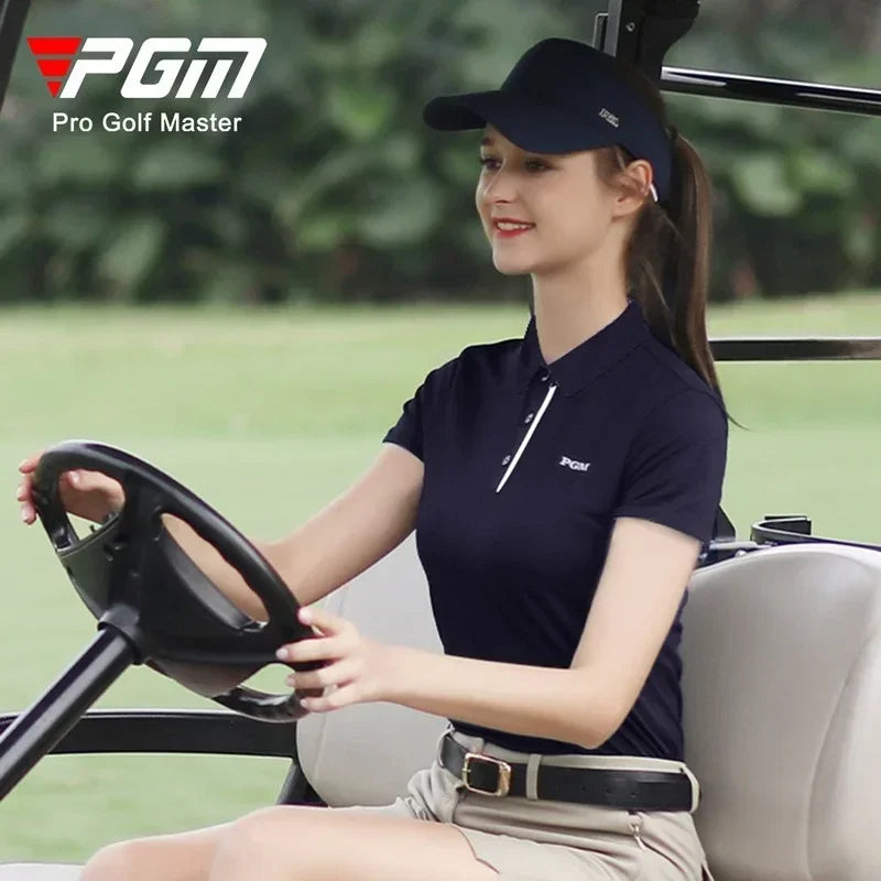 Summer Women Golf Short Sleeved T Shirts Ladies Sports Slim Clothes Quick Dry Breathable Tennis Clothing YF486