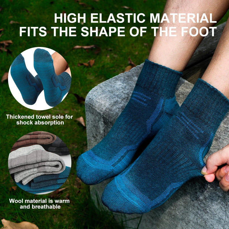 WRELS Merino Wool Socks Unisex Super Thick Thermal Hiking Socks for Cold Weather Compression Running Socks Outdoor Warm Socks