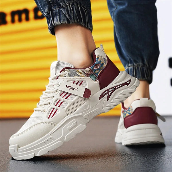 Chunky sneakers four seasons new soft sole comfort outdoor Men's running shoes fashion breathable light speed casual sports shoe
