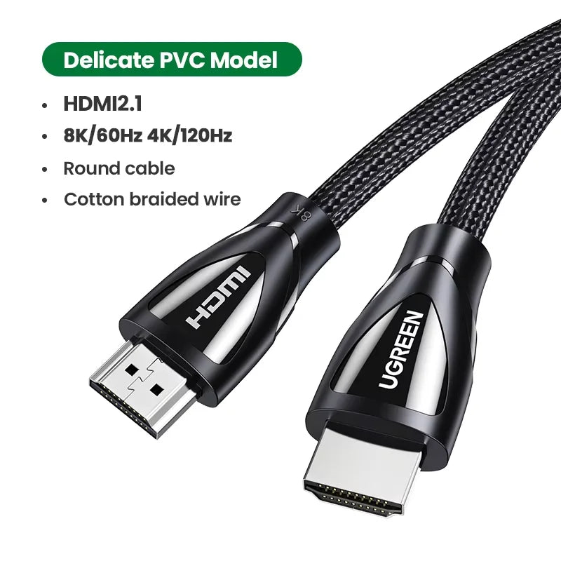 UGREEN 8K HDMI-Compatible Cable for Xiaomi TV Box PS5 Ultra High Speed Certified 8K@60Hz Cable 48Gbps eARC Dolby Vision