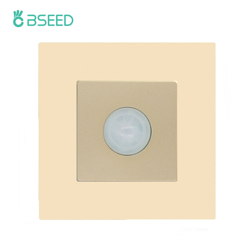 BSEED Human Body Sensor Switch Wall Lamp Switch 90℃ Infrared Motion Detector Galss Frame Plastic FrameEU Standard Light Switches