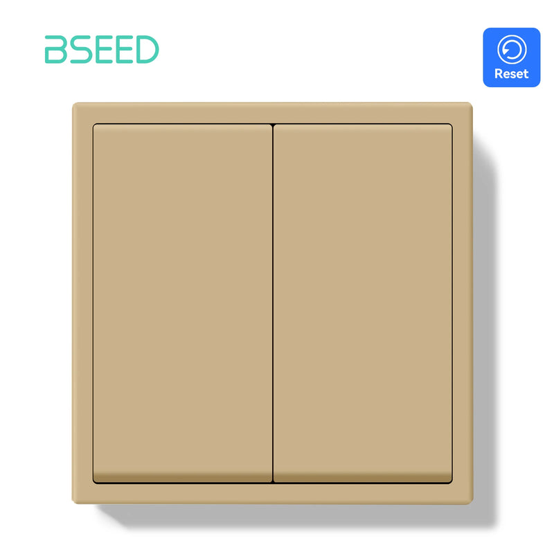 BSEED Mechanical Push Button Switch 1/2Gang 1Way Wall Light Switch Automatic Reset Switch Plastic Frame Rebound Switch