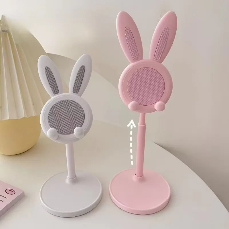 Cute Rabbit Phone Stand Desktop Adjustable Mobile Phone Holder Lift And Grip Desk Accessory