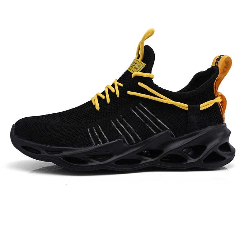 Unisex Sports Shoes Lightweight Soft Thick Soled Rebounding Trendy Mesh Breathable Outdoor Morning Running Training Tennis Shoes
