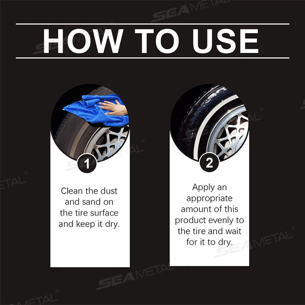 SEAMETAL Premium Tire Renewal Wax Long Lasting Shine Car Wheel Polish Restorer Anti-Dust Protection Prevents Aging&Cracking