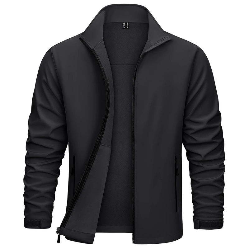 TACVASEN Men's Outdoor Waterproof Hiking Jackets Full Zip Up Fleece Work Jacket Coat Trekking Camping Fishing Windbreaker Male