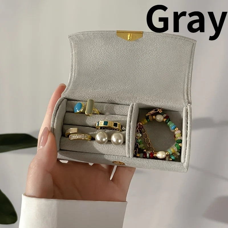 1pc Premium velvet jewelry storage box,portable jewelry box,perfect gift for birthdays and Mother's Day.Jewelry storage box.