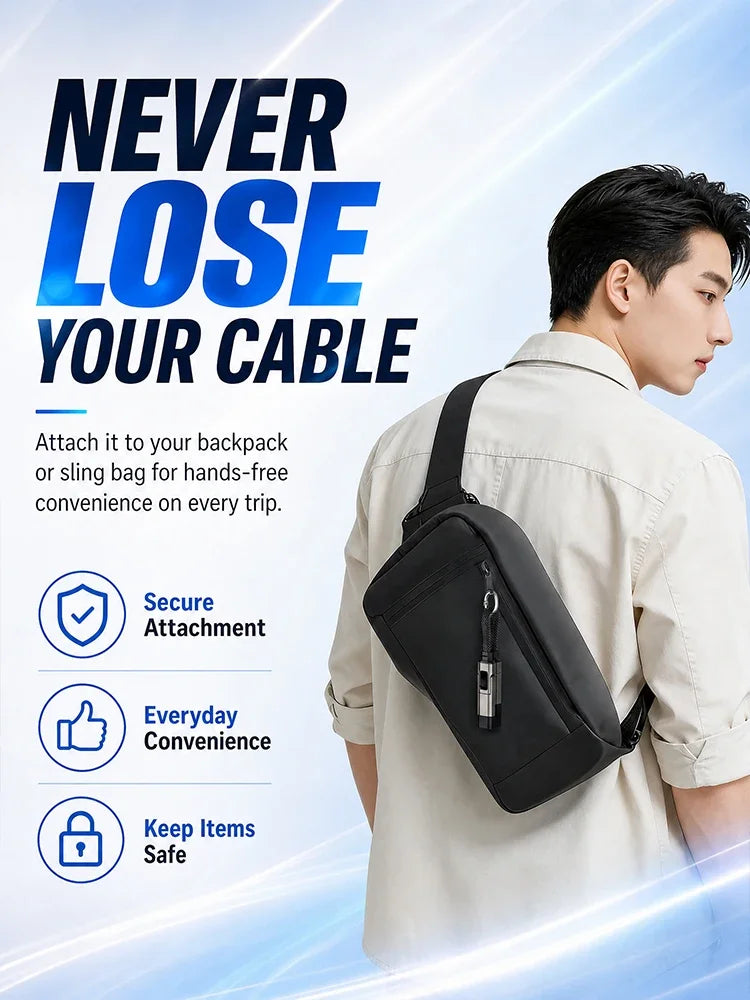 ខ្សែសាក iLMH Keychain, ខ្សែសាកច្រើនប្រភេទ USB C 4 ក្នុង 1 ជាមួយអេក្រង់ឌីជីថល, ខ្សែសាកលឿនចល័តសម្រាប់ឧបករណ៍