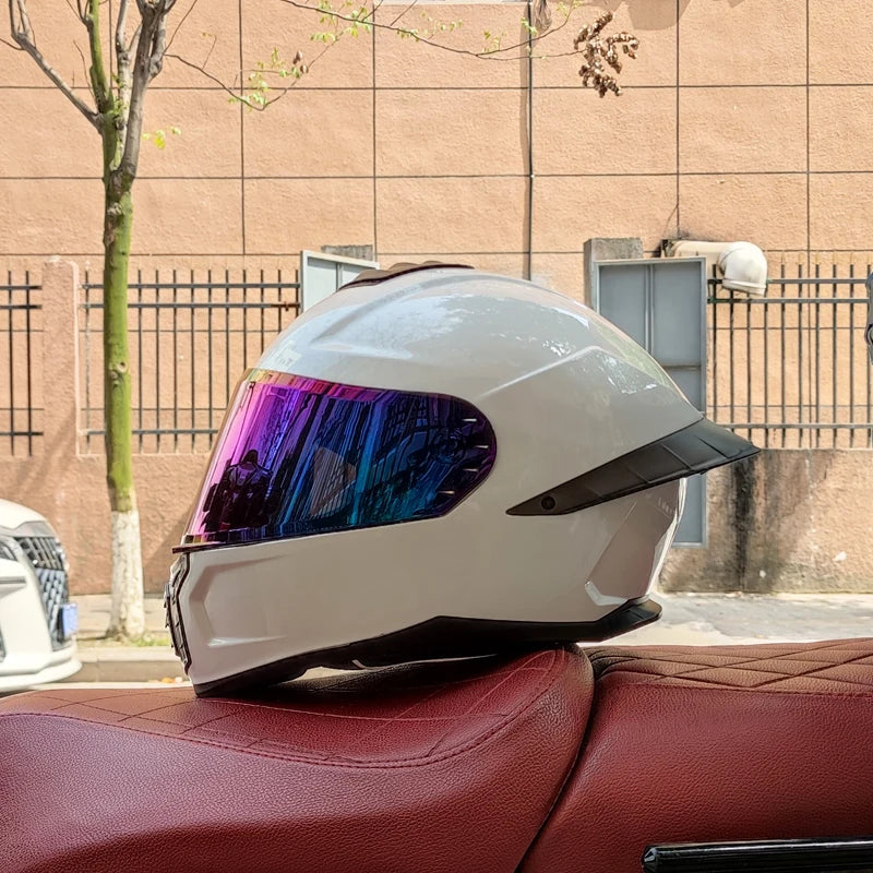 Virtue Motorcycle Helmet Men and Women Summer DOT Anti-fog ECE Helmet Full Cover Four Seasons Universal Winter Warm Personality