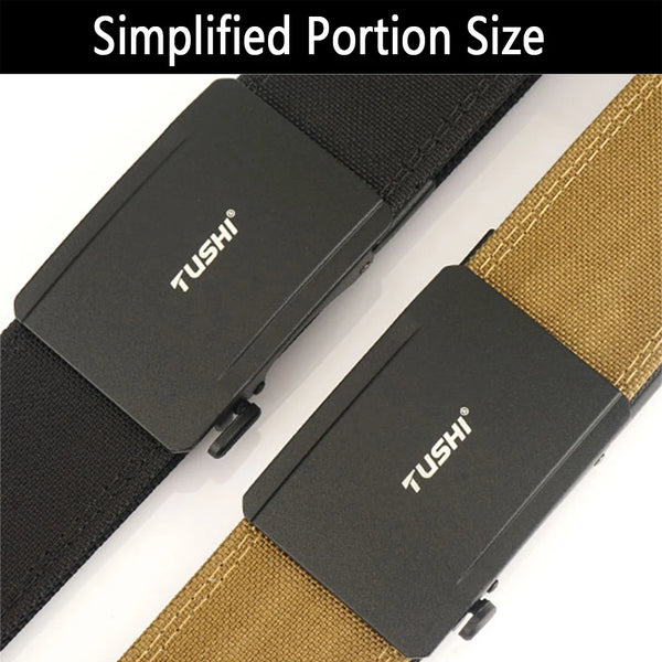 TUSHI Brand Tactical Double-Layer Thick Waistband Men's Outdoor Nylon Waistband 4.3 Wide Upgraded Automatic Buckle Gun Waistband