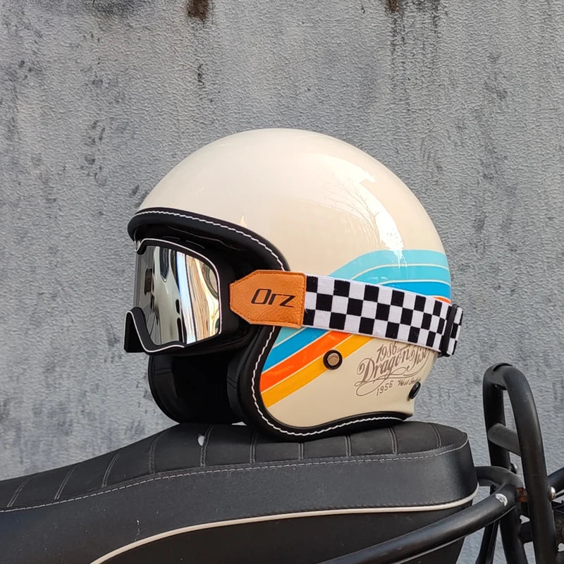 ORZ Latest 3/4 Retro Motorcycle Helmet Cascos Para Motos Four Seasons Commuter Men's and Women's Half Helmets Capacetes de Moto