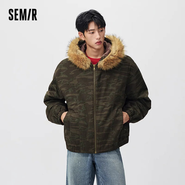 អាវក្រៅបុរស Semir រចនាបថទំនើប អាវកអាវក្រាស់ មានមួក ទំហំធំ សមសម្រាប់រដូវរងាថ្មី ឆ្នាំ២០២៦ ស្លៀកប្រចាំថ្ងៃ ស្ទីលធម្មតាក្នុងទីក្រុង