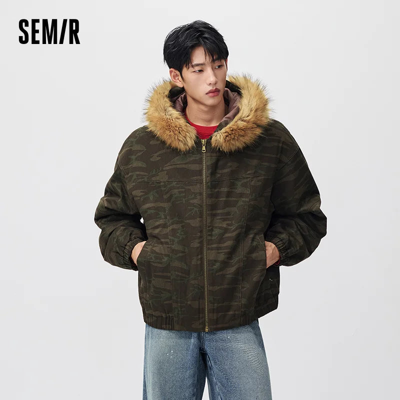 អាវក្រៅបុរស Semir រចនាបថទំនើប អាវកអាវក្រាស់ មានមួក ទំហំធំ សមសម្រាប់រដូវរងាថ្មី ឆ្នាំ២០២៦ ស្លៀកប្រចាំថ្ងៃ ស្ទីលធម្មតាក្នុងទីក្រុង