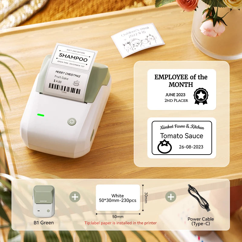 Niimbot B1 Portable Cosmetics Label Printer Wireless  Label Maker Multifunctional Self-adhesive Pocket Label Machine