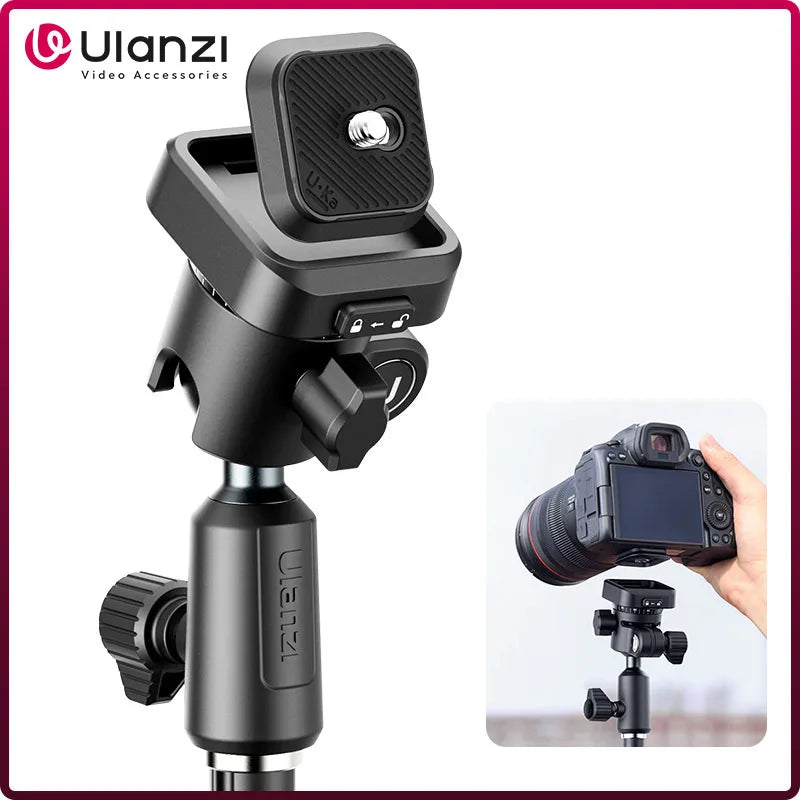 ក្បាលបាល់ Ulanzi TH02 Uka ដាក់បញ្ច្រាស 360° ក្បាលបាល់បែប Panoramic ប្តូរផ្ដេកបញ្ឈរ Uka បញ្ចេញរហ័សសម្រាប់ការថតកាមេរ៉ា DSLR