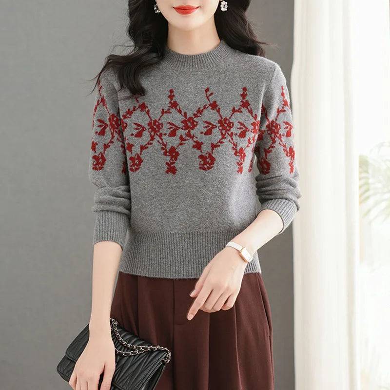 Knitted Jersey For Women Christmas Sweater Autumn Winter Pullovers Tops Female Spring Knitwear Pull Shirt Femme Basic Wear
