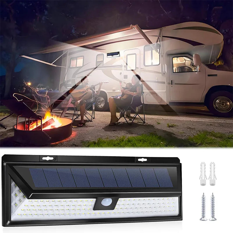 LED Solar Lights Outdoor Motion Sensor Security Wall Lights With 3 Modes IP65 Waterproof for Rear Door Driveway Energy Saving