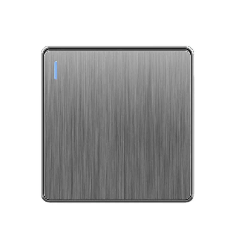 Nordic style large tilt plate grey 13A British standard electrical switch socket, universal wall dual socket with USB port 2.1A