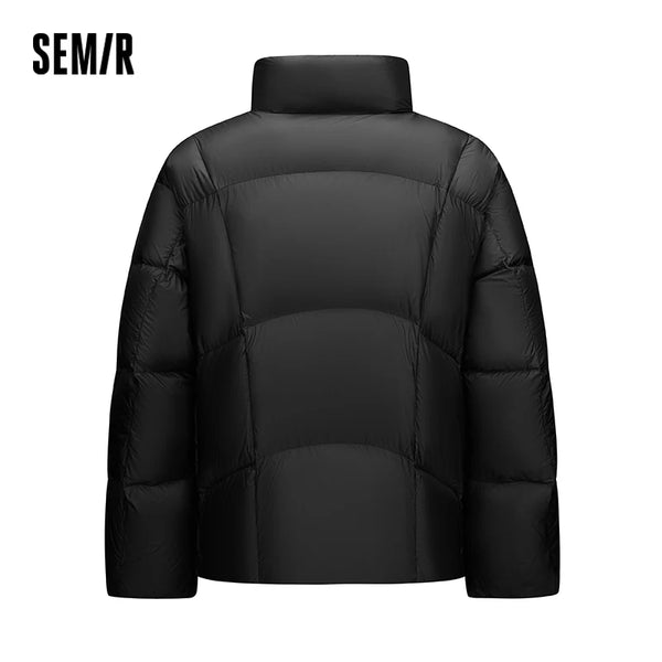 អាវក្រៅបុរស Semir ៩០ភាគរយ ធ្វើពីរោមចៀម កអាវឈរ រចនាបថទំនើប សមល្មម រលុង ឆ្នាំ២០២៦ រដូវរងាថ្មី ស្លៀកប្រចាំថ្ងៃ រចនាបថធម្មតាក្នុងទីក្រុង