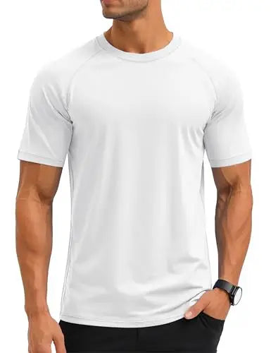 TACVASEN Mens Summer UPF 50+ Quick Dry T-Shirt Surf Swim Short Sleeve Shirts Athletic Performance Rash Guard Water Shirts Beach