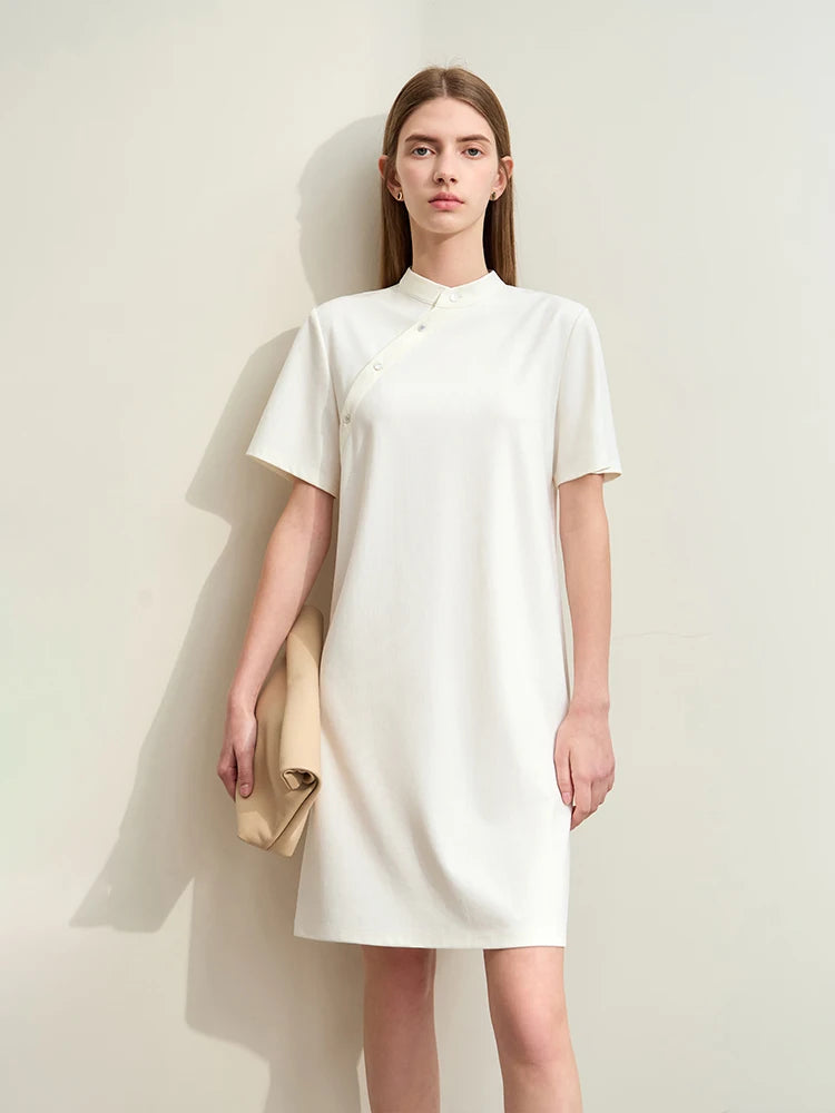 រ៉ូបរដូវក្តៅ Amii Minimalism សម្រាប់ស្ត្រីឆ្នាំ ២០២៦ ឆើតឆាយ រចនាបថចិនថ្មី ឆុងសាំ ប៉ាក់ដោយក្រណាត់រលុង រ៉ូបបែប Retro សម្លៀកបំពាក់ស្ត្រី ១២៤២២០១៨