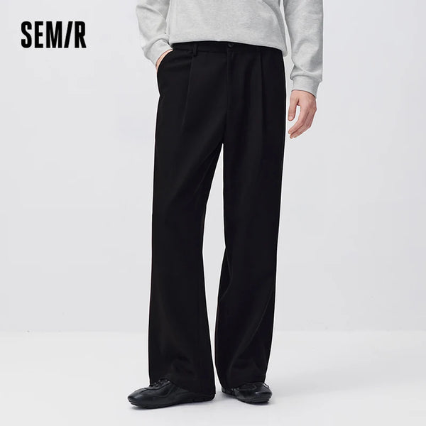 ខោបុរស Semir ទាន់សម័យ ស្រួលស្លៀក ពណ៌ស្រស់ឆើតឆាយ ជើងធំទូលាយ ឆ្នាំ២០២៦ រដូវរងាថ្មី ស្លៀកប្រចាំថ្ងៃ រចនាប័ទ្មធម្មតាក្នុងទីក្រុង