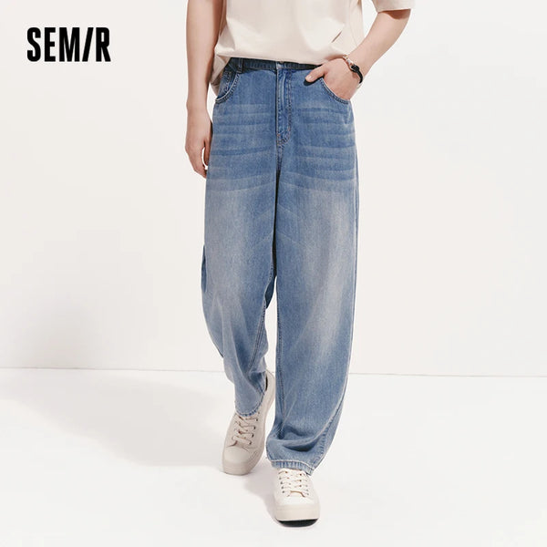 ខោបុរស Semir Denim មានអារម្មណ៍ត្រជាក់ខ្នង ចង្កេះយឺត ជើងស្ដើង រចនាប័ទ្មធ្វើដំណើររដូវក្តៅឆ្នាំ ២០២៦ អាវធម្មតា