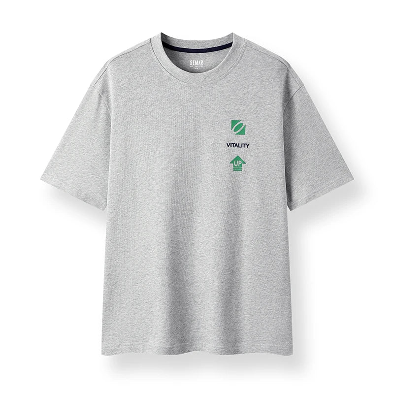Semir Mens Tshirt 2026 Pure Cotton Knitted Number Printed Light Sports Style Casual Fashion Soft