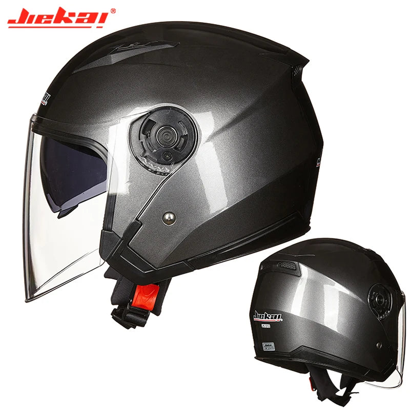 Genuine JIEKAI Helmet Motorcycle Motorbike Dual Lens Summer Winter Open Face Helmet Moto capacete para motocicleta casco512