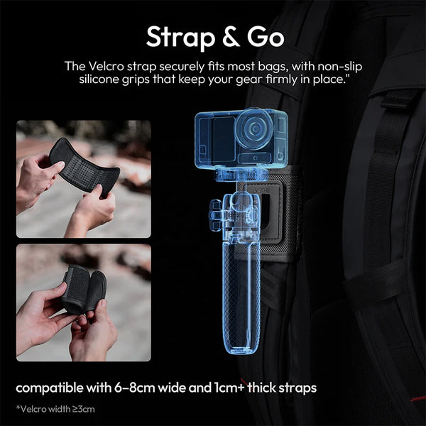 ជើងទម្រ Ulanzi MT66 ClipMate Mini Tripod Stand Seflie Stick សម្រាប់កាមេរ៉ា Insta 360 Dji Action ជាមួយក្បាលបាល់ 360° ទម្ងន់អតិបរមា 1kg