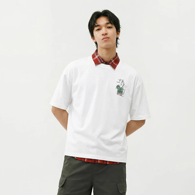 Semir Mens Tshirt 2026 Color Graphic Printed Knitted Loose Crew Neck Casual Fashion Soft Tops