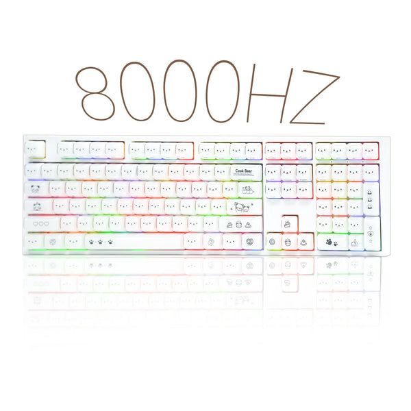 Akko 5108 V5 Mechanical Keyboard MAO Cute Bear SP Keycap 108-Key Full Size Per-Key Flex-Cut Hot Swap 8K ARGB Tri-mode Keyboard