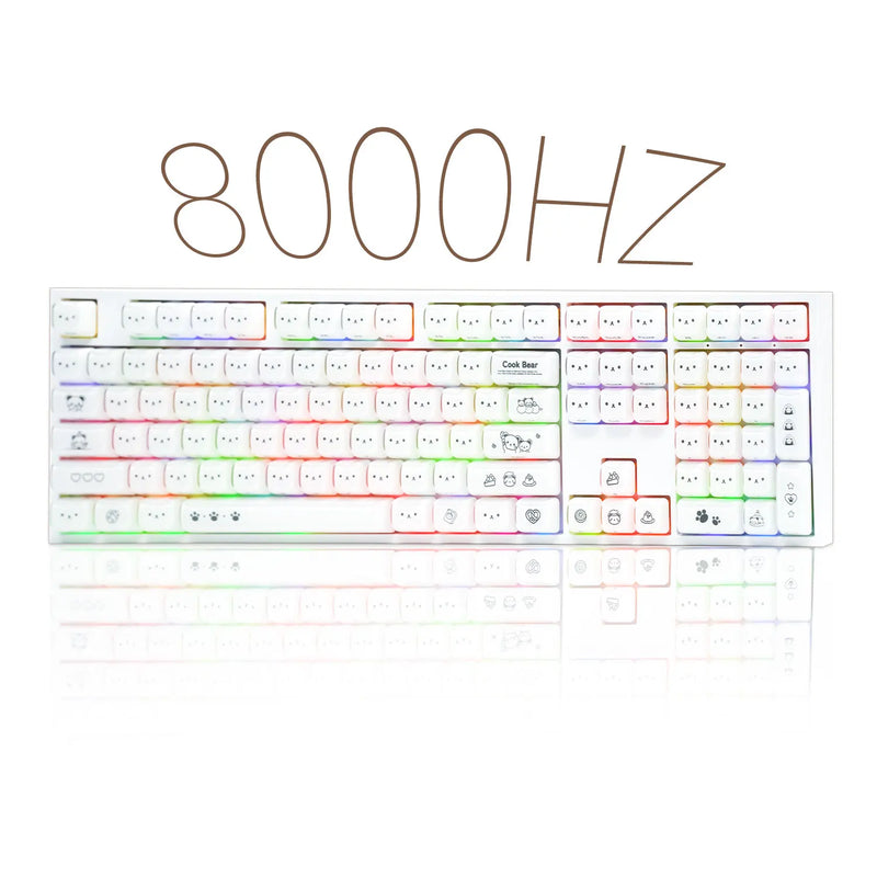 Akko 5108 V5 Mechanical Keyboard MAO Cute Bear SP Keycap 108-Key Full Size Per-Key Flex-Cut Hot Swap 8K ARGB Tri-mode Keyboard
