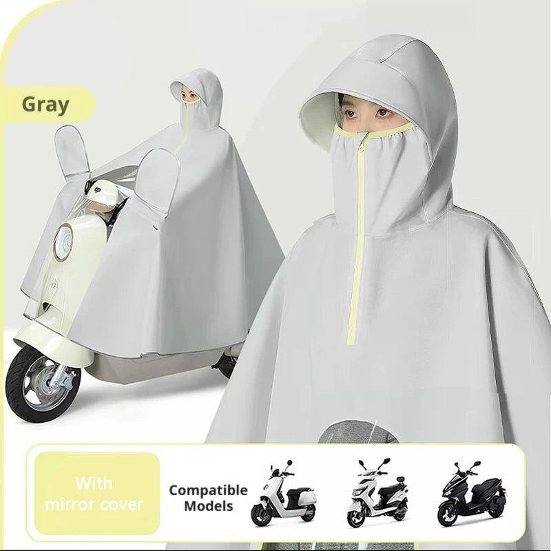 SEAMETAL Universal Thickened Raincoat Upgrade Full Coverage High Neck Rain Cover Waterproof Rainwear for Outdoor Motorcycle Part