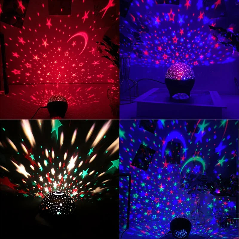 Star & Moon Projector Galaxy Projector Night Light Bedroom Party Star and Moon Wall Ceiling Decor Children's Gift Christmas Gift