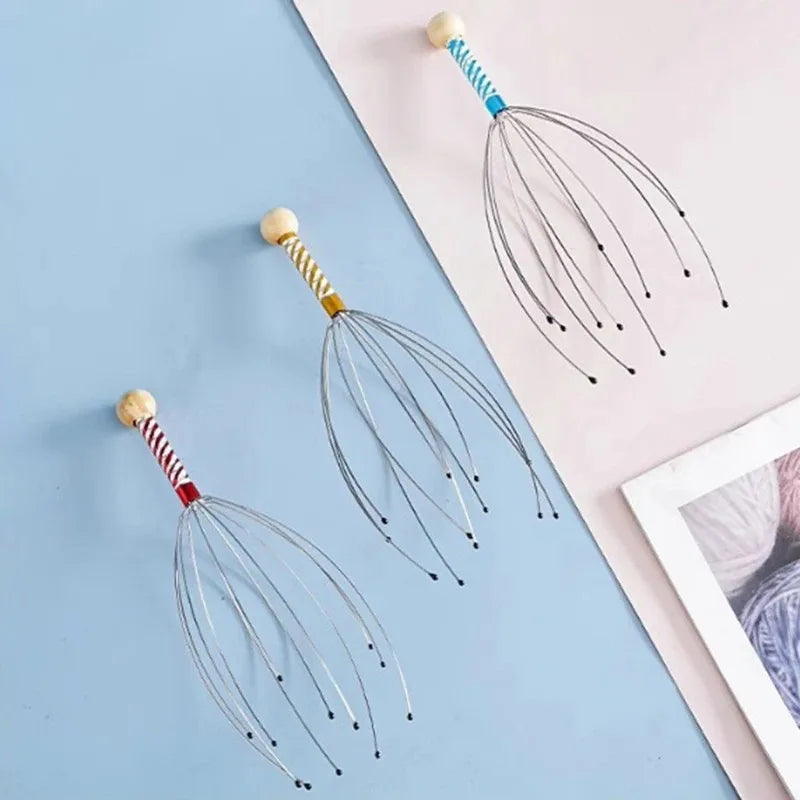 Octopus Head Scalp Scratcher Massager Five Claw Ball Itching Relief Soul Extraction Home Therapy Tool
